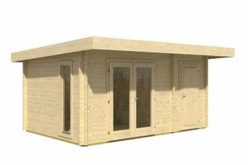 Chameleon 44-Log Cabin, Wooden Garden Room, Timber Summerhouse, Home Office - L510 x W410 x H233.7 cm