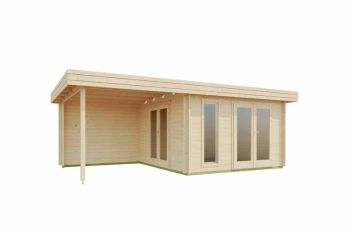 Anders-Log Cabin, Wooden Garden Room, Timber Summerhouse, Home Office - L688 x W414.8 x H233.7 cm