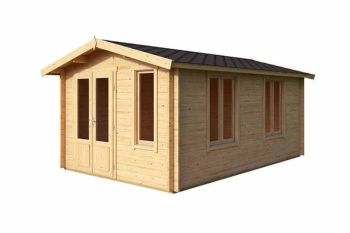 Alexandra-Log Cabin, Wooden Garden Room, Timber Summerhouse, Home Office - L535 x W347.6 x H245.1 cm