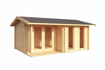 Hampshire-Log Cabin, Wooden Garden Room, Timber Summerhouse, Home Office - L480 x W376.1 x H239.4 cm