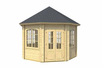 Jamaica-Log Cabin, Wooden Garden Room, Timber Summerhouse, Home Office - L389.4 x W389.4 x H345.4 cm