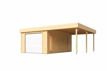 Bahamas + wooden door-Log Cabin, Wooden Garden Room, Timber Summerhouse, Home Office - L680 x W560 x H250.8 cm