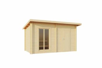 Sundborn-Log Cabin, Wooden Garden Room, Timber Summerhouse, Home Office - L440 x W298.3 x H233.7 cm