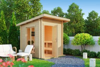 Abisko-Log Cabin, Wooden Garden Room, Timber Summerhouse, Home Office - L240 x W278.1 x H233.7 cm