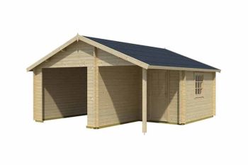 Nevis-Log Cabin, Wooden Garden Room, Timber Summerhouse, Home Office - L540 x W590 x H302.1 cm