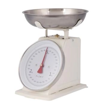 Weighing Scales - Metal/Stainless Steel/Acrylic - L21 x W21 x H25.5 cm - Cream