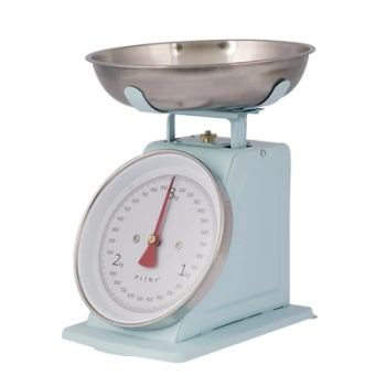 Weighing Scales - Metal/Stainless Steel/Acrylic - L21 x W21 x H25.5 cm - Ice Blue