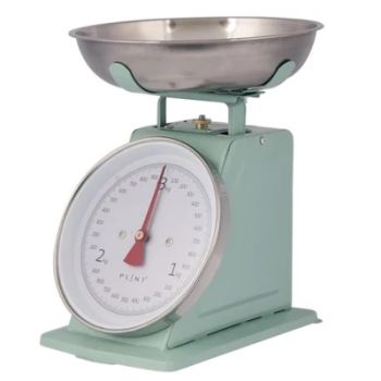 Weighing Scales - Metal/Stainless Steel/Acrylic - L21 x W21 x H25.5 cm - Leaf Green