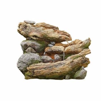 Bubbling Brook Water Feature inc. LEDs - Polyresin - L31 x W54 x H41 cm - Natural Stone