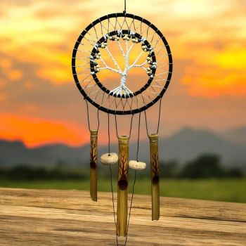 Dream Catcher Wind Chime - L3 x W30 x H50 cm - Black