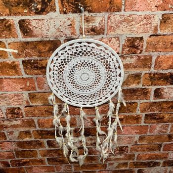 Dream Catcher Wind Chime - White - L3 x W30 x H50 cm