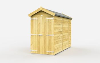 4 x 10 Feet Apex Shed - Double Door Without Windows - Wood - L302 x W118 x H217 cm