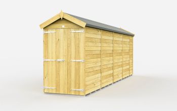 4 x 18 Feet Apex Shed - Double Door Without Windows - Wood - L533 x W118 x H217 cm