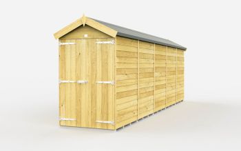 4 x 20 Feet Apex Shed - Double Door Without Windows - Wood - L592 x W118 x H217 cm