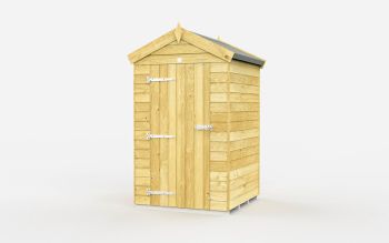 4 x 4 Feet Apex Shed - Single Door Without Windows - Wood - L127 x W118 x H217 cm