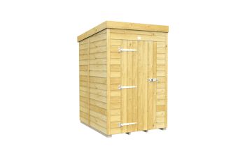 4 x 5 Feet Pent Shed - Single Door Without Windows - Wood - L147 x W127 x H201 cm