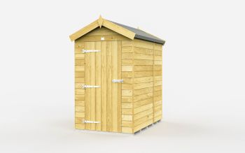4 x 6 Feet Apex Shed - Single Door Without Windows - Wood - L187 x W118 x H217 cm