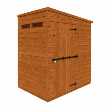 4x6 Flex Pent Security 12mm Flex - L123.8 x W175 x H203 cm - Solid Wood/Softwood/Pine - Burnt Orange