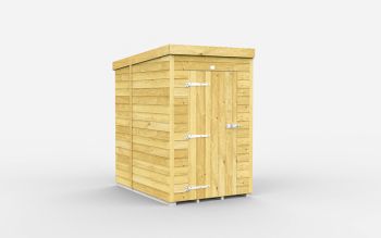 4 x 6 Feet Pent Shed - Single Door Without Windows - Wood - L178 x W127 x H201 cm