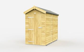 4 x 7 Feet Apex Shed - Single Door Without Windows - Wood - L214 x W118 x H217 cm