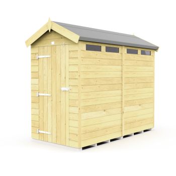 4 x 8 Feet Apex Security Shed - Single Door - Wood - L243 x W118 x H217 cm