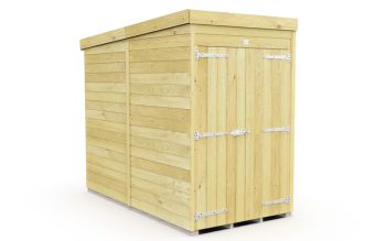 4 x 8 Feet Pent Shed - Double Door Without Windows - Wood - L231 x W127 x H201 cm