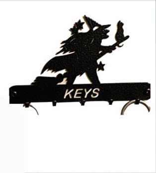 Witch Key Holder - Rack - Solid Steel - W15 x H9 cm - Black