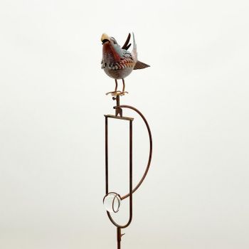 Bird Rocker Garden Stake - Metal - L25 x W25 x H137 cm