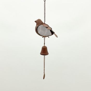 Hanging Bird Wall Bell - Metal - L7 x W16 x H59 cm