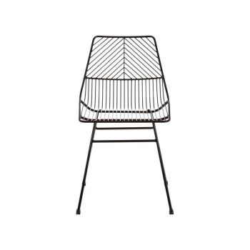District Small Metal Wire Dining Chair - L52 x W46 x H81 cm - Black