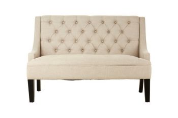 Doucet High Back Bench - Wood/Textile - L79 x W129 x H90 cm - Natural