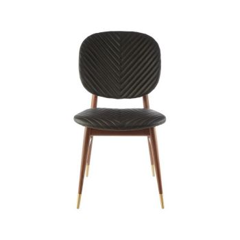 Kenso Dining Chair - Natural Wood - L47 x W60 x H88 cm - Black