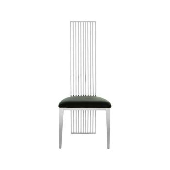 Eliza Dining Chair - Synthetic/Metal - L55 x W49 x H120 cm - Silver