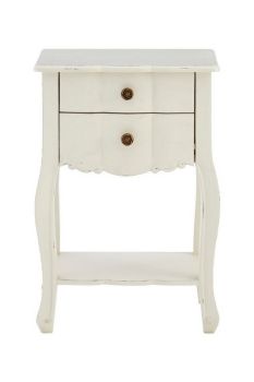 Loire 2 Drawer Bedside Table - Wood - L30 x W45 x H65 cm - White