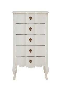 Loire Five Drawer Chest - Wood - L40 x W60 x H110 cm - White
