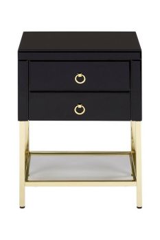 Kensington Townhouse Cabinet - Metal/Wood/Glass - L40 x W46 x H65 cm - Black/Gold