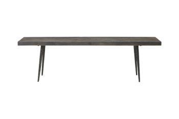Mason Bench - Metal/Wood - L35 x W160 x H48 cm - Black/Grey/Blue