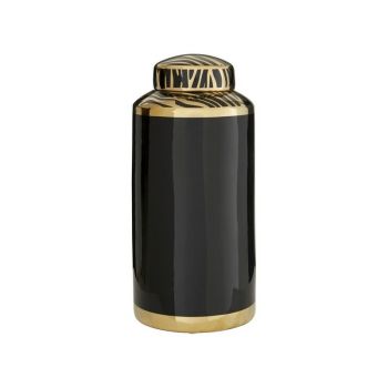 Calyse Large Jar - Ceramic - L19 x W19 x H37.5 cm - Black/Gold