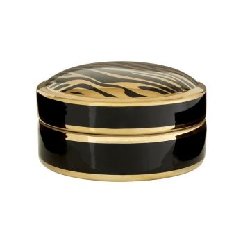Calyse Small Trinket Box - Ceramic - L16 x W16 x H9 cm - Black