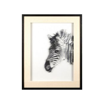 Modello Zebra Sculpture Wall Art - Wood - L5 x W80 x H100 cm - Black/White