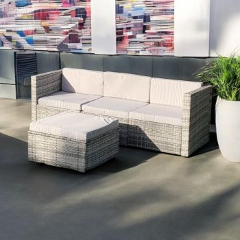 Sofa Set - Rattan - L68 x W193 x H65 cm