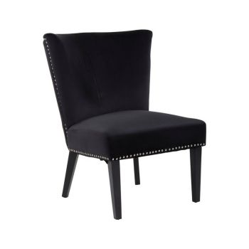 Kensington Townhouse Winged Dining Chair - Wood/Textile/Synthetic - L75 x W69 x H89 cm - Black