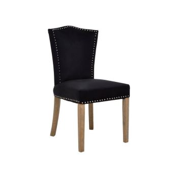 Kensington Townhouse Dining Chair - Wood/Textile/Synthetic - L62 x W55 x H98 cm - Black