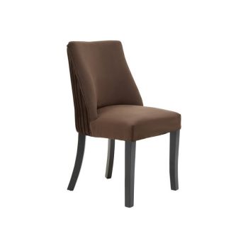 Kensington Townhouse Velvet Dining Chair - Wood/Textile/Synthetic - L59 x W52 x H88 cm - Black/Brown