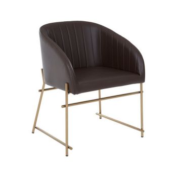 Delta Dining Chair - Synthetic/Metal - L61 x W65 x H78 cm - Brown
