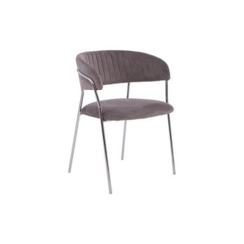Tamzin Dining Chair - Metal/Wood/Textile/Synthetic - L53 x W59 x H76 cm - Gold/Brown