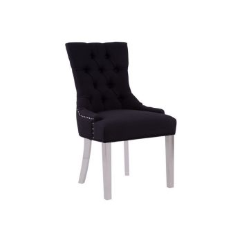 Richmond Dining Chair - Metal/Wood/Textile - L58 x W64 x H76 cm - Black/Silver