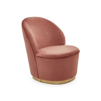 Tamra Velvet Dining Chair - Metal/Wood/Synthetic/Textile - L70 x W66 x H78 cm - Pink