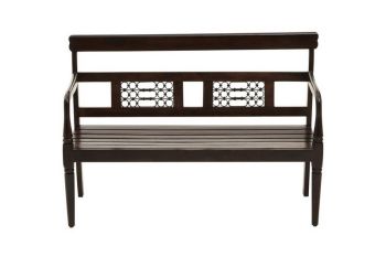 Srina Dark Sheesham Bench - Metal/Wood - L45 x W120 x H84 cm - Brown