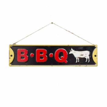 BBQ Slogan - Steel - W40 x H10 cm - Multicoloured
